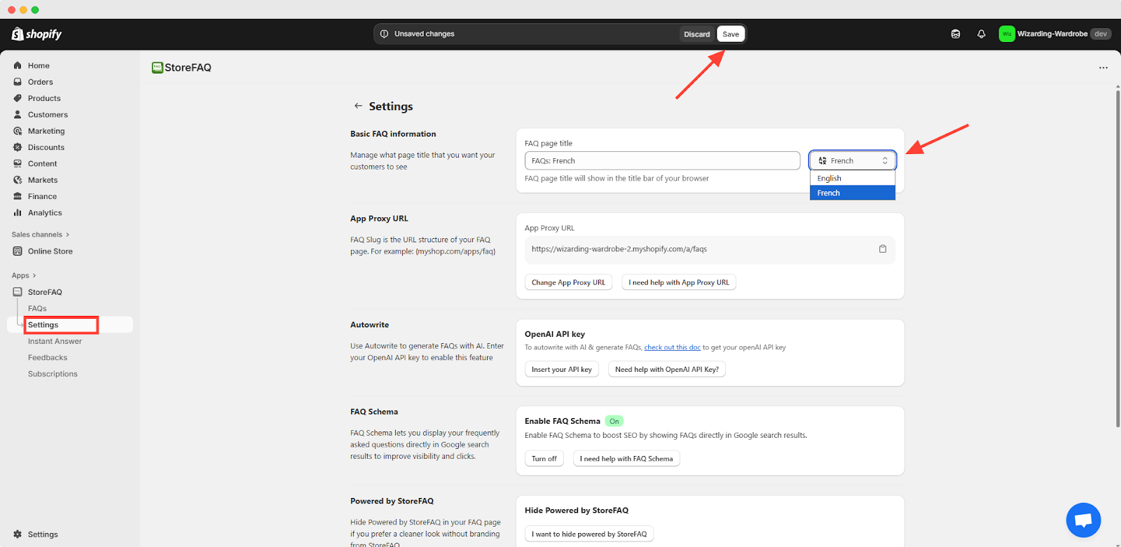 Set FAQ Page Title (Optional)