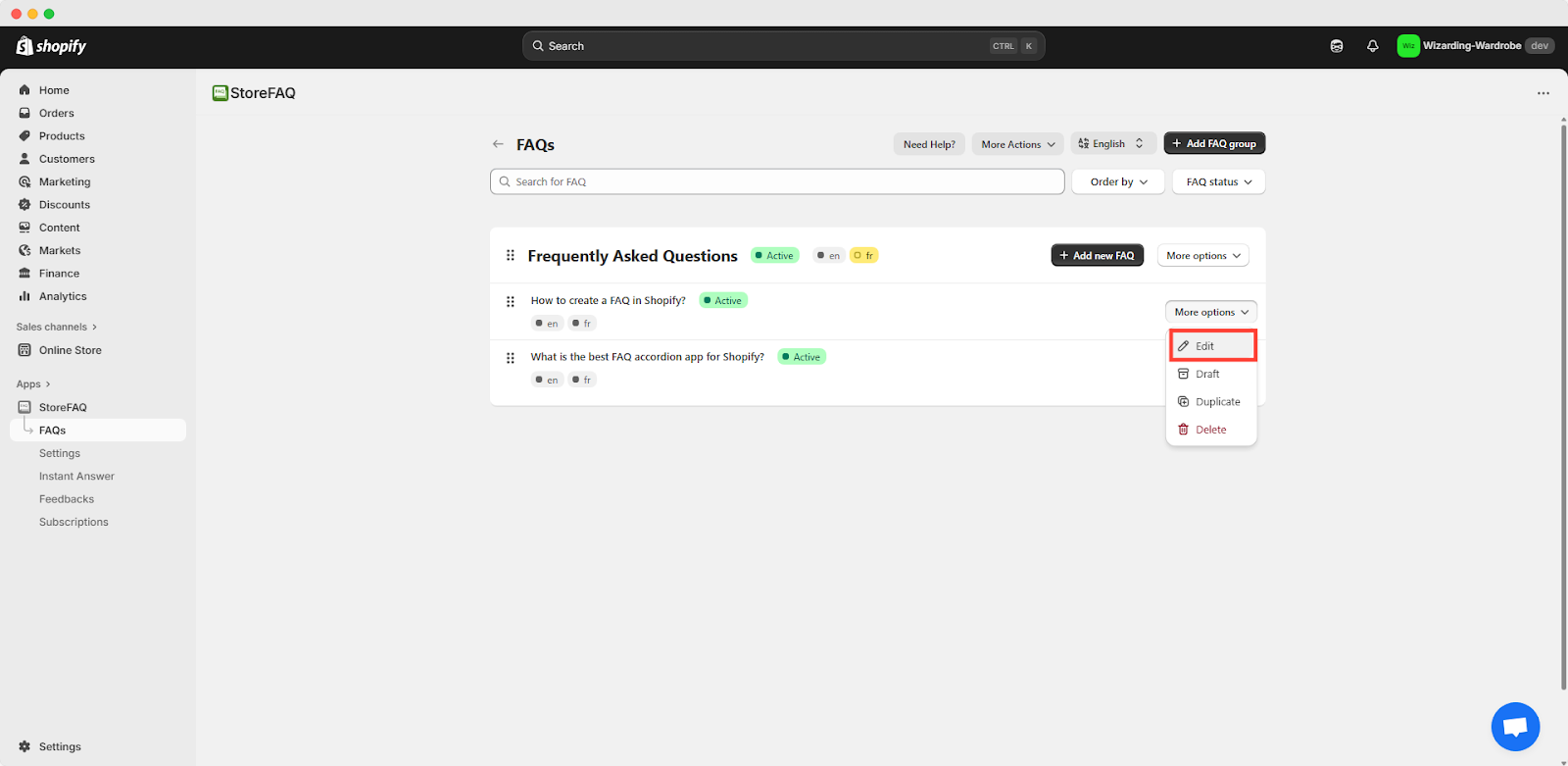 Add Multi-language FAQ