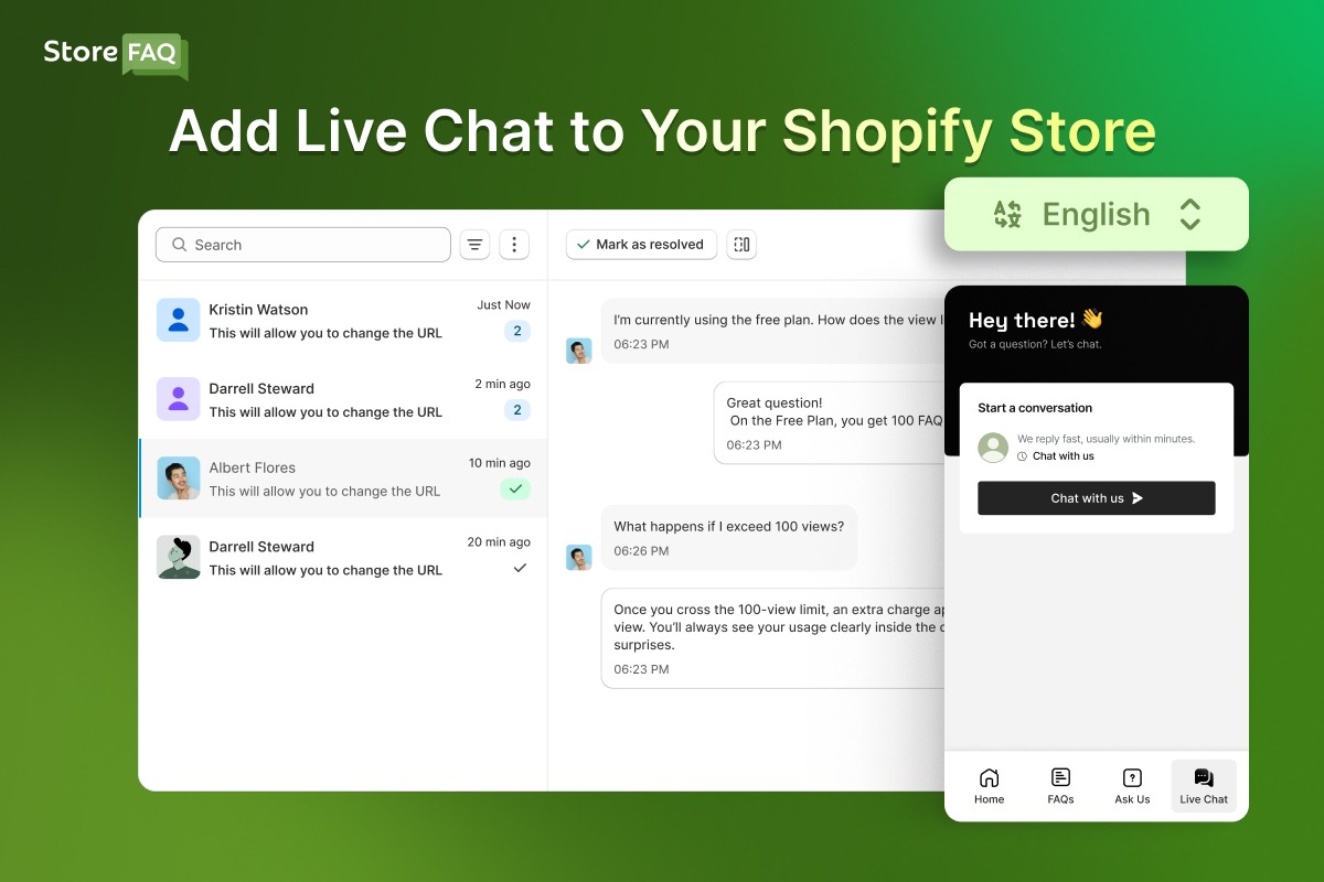 StoreFAQ Live Chat