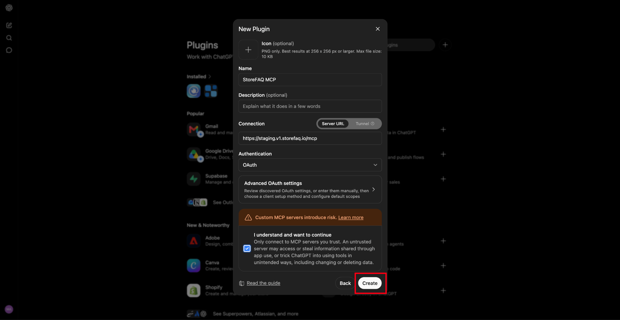 Enter plugin details