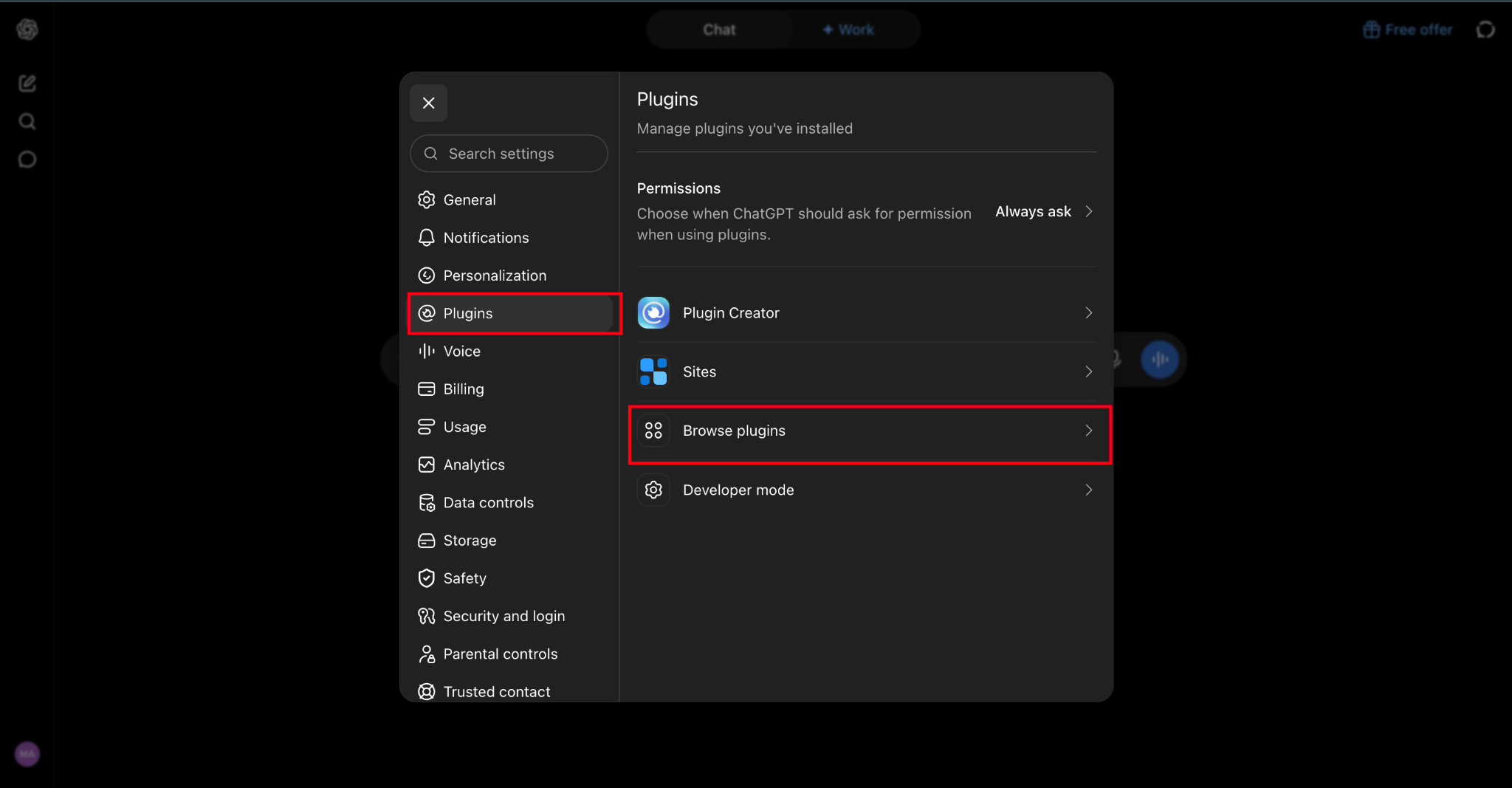 Open Plugins with ChatGPT