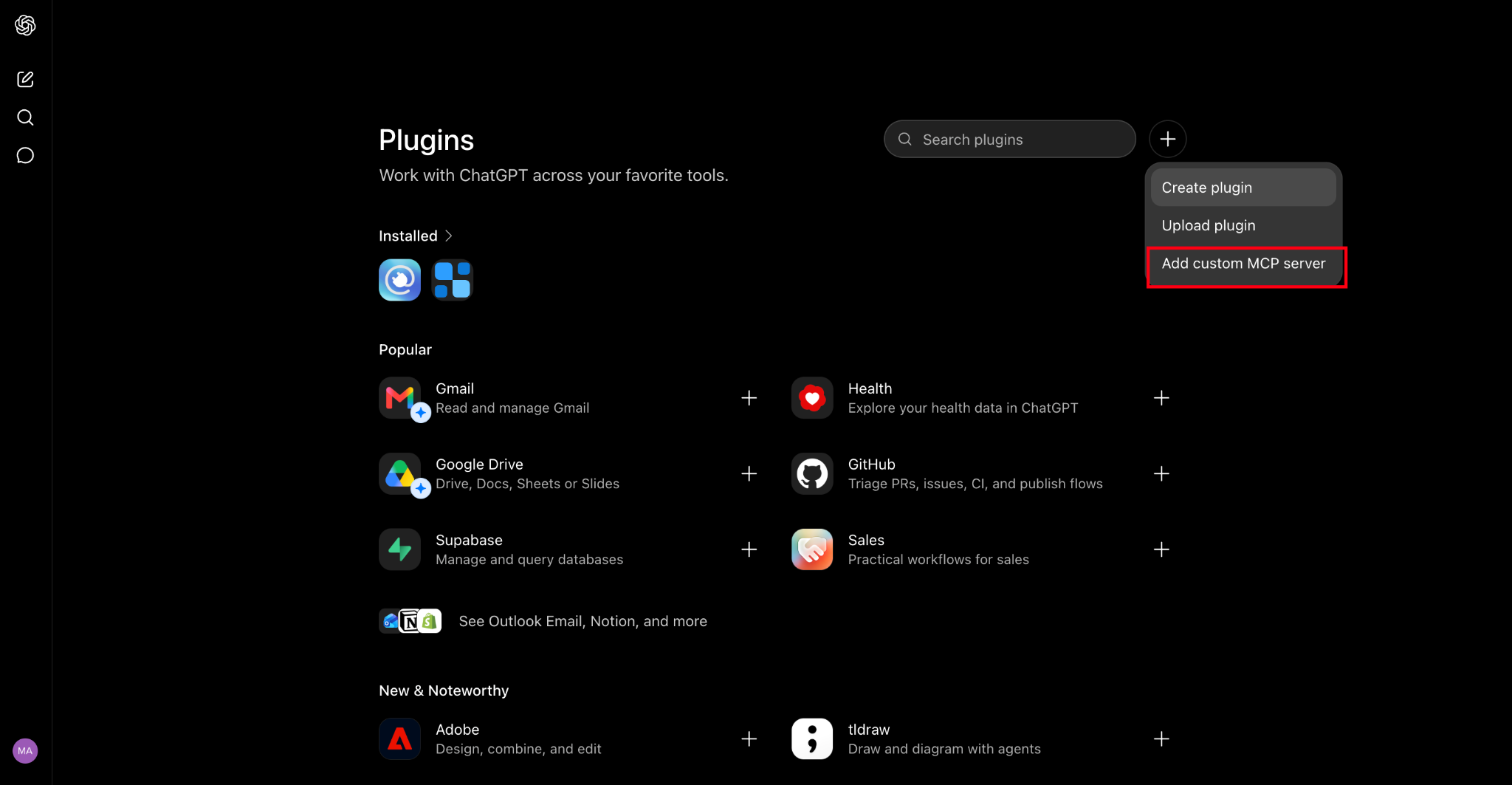 Add custom MCP server